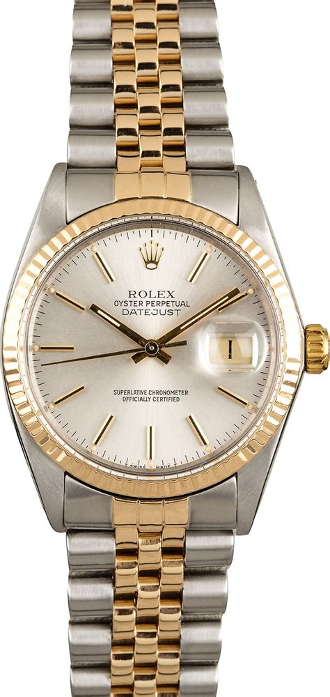 rolex datejust 16013 silver